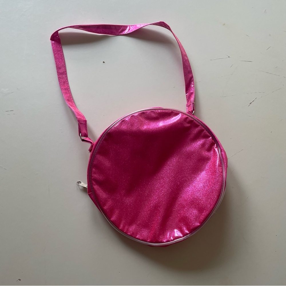 Pink glitter circle bag